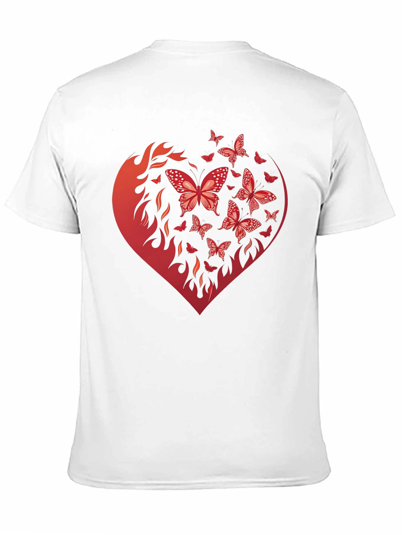 Butterfly Heart Graphic Black T-Shirt