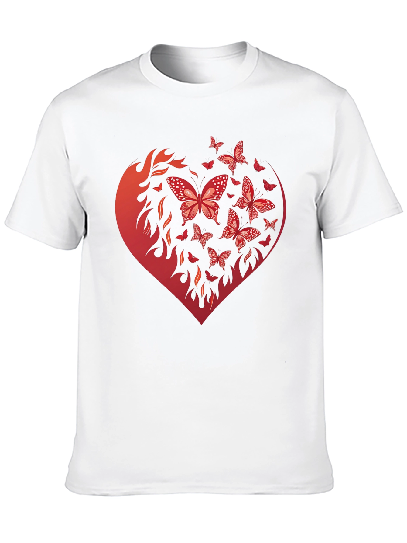 Butterfly Heart Graphic Black T-Shirt