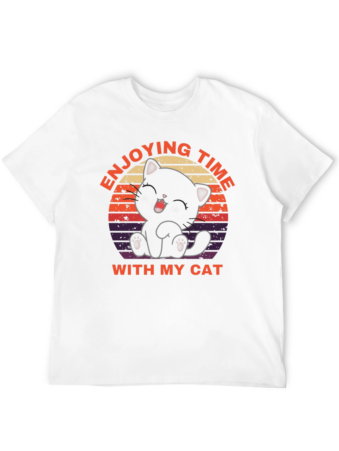 Enjoying Time With My Cat Black T-Shirt