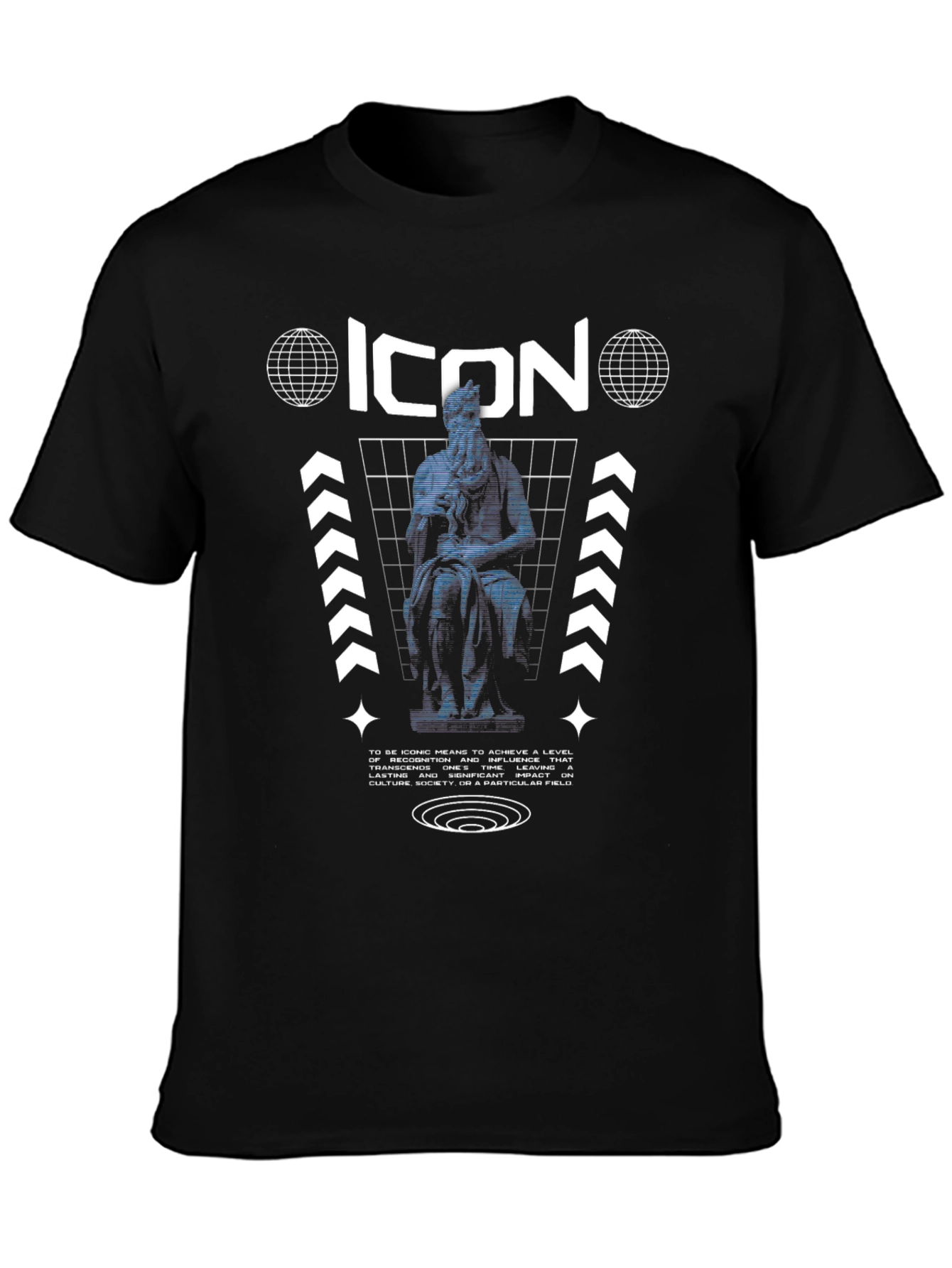 Iconic Moses Statue Graphic Print Tee
