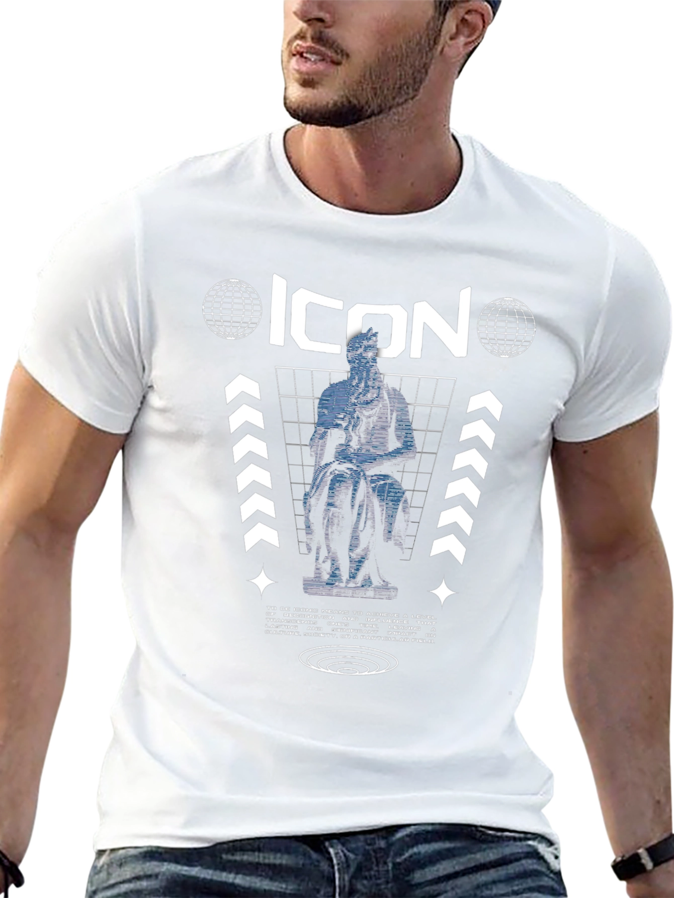Iconic Moses Statue Graphic Print Tee