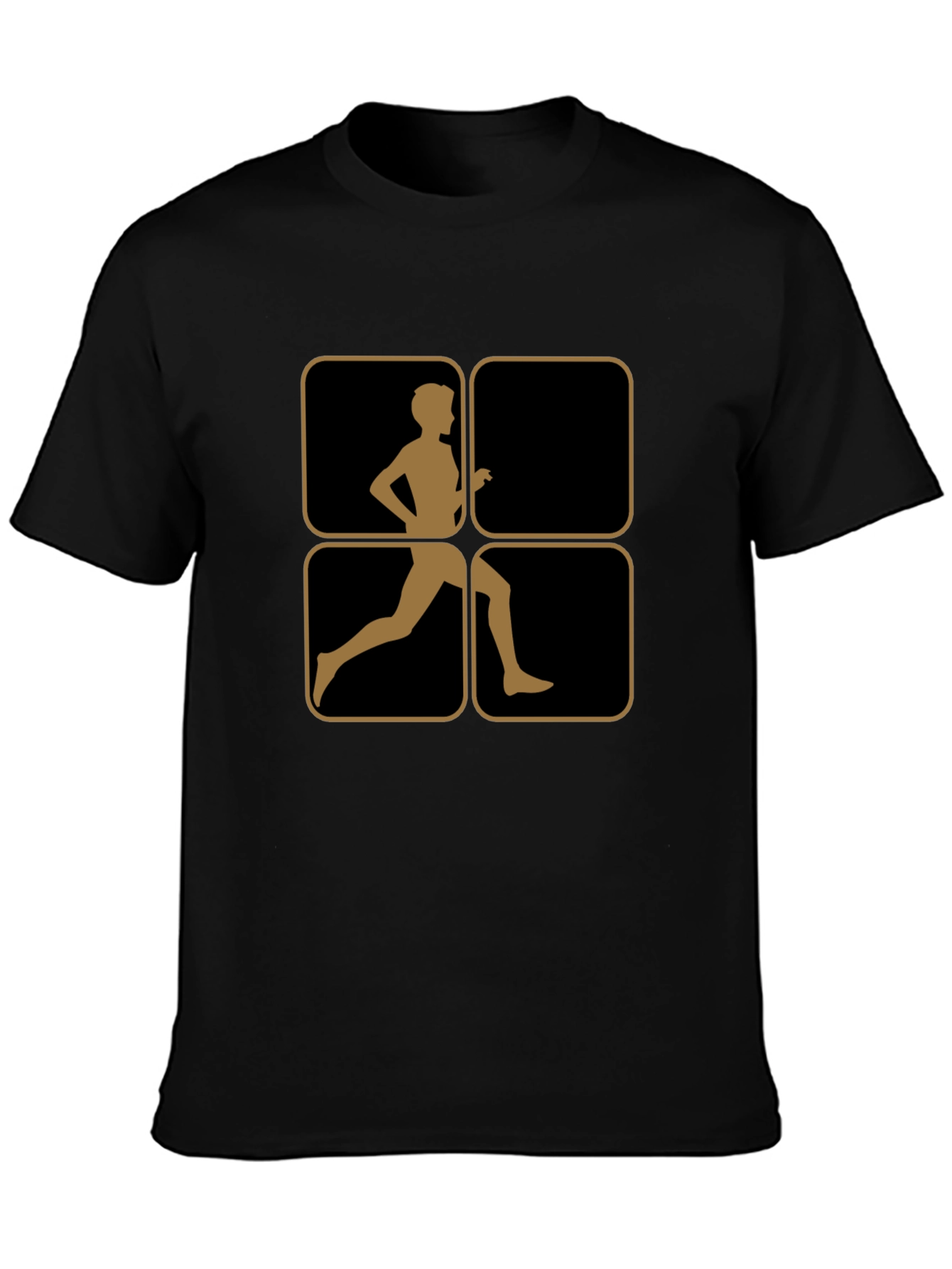 Retro Runner Graphic Tee - Black Cotton Comfort