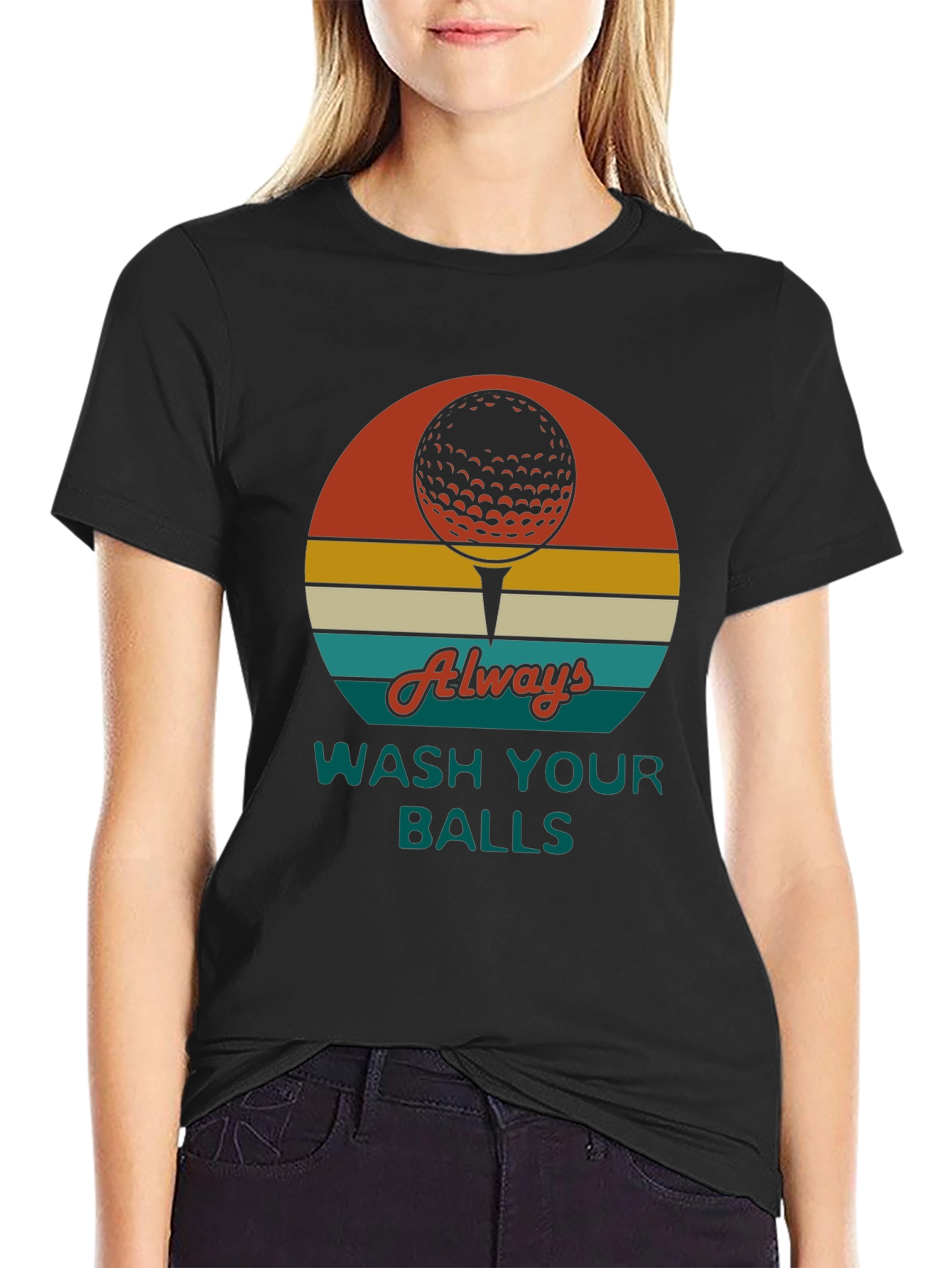 Golf Ball Tee Graphic Novelty T-Shirt
