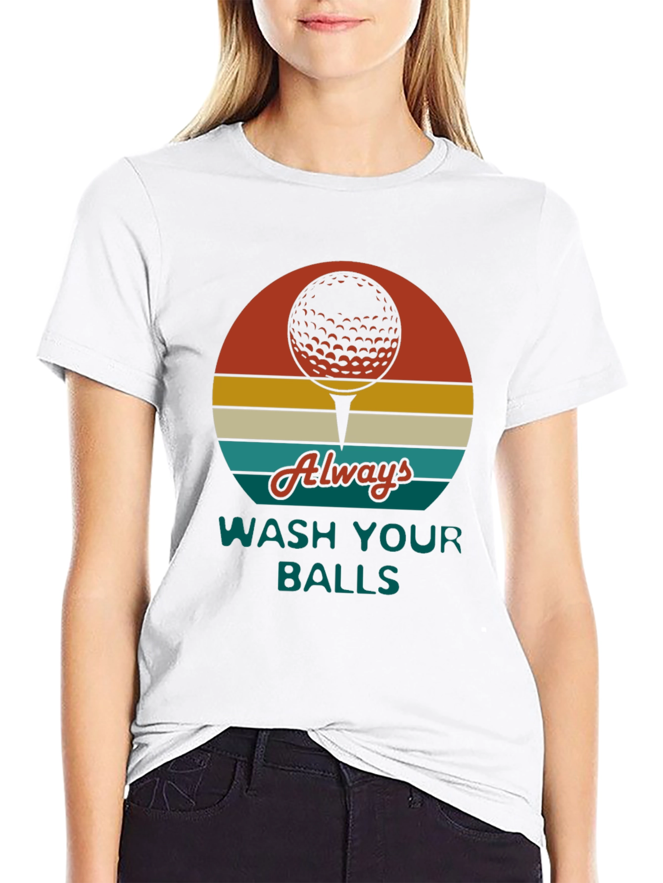 Golf Ball Tee Graphic Novelty T-Shirt