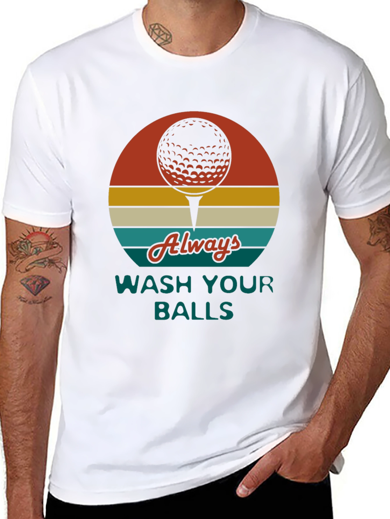 Golf Ball Tee Graphic Novelty T-Shirt