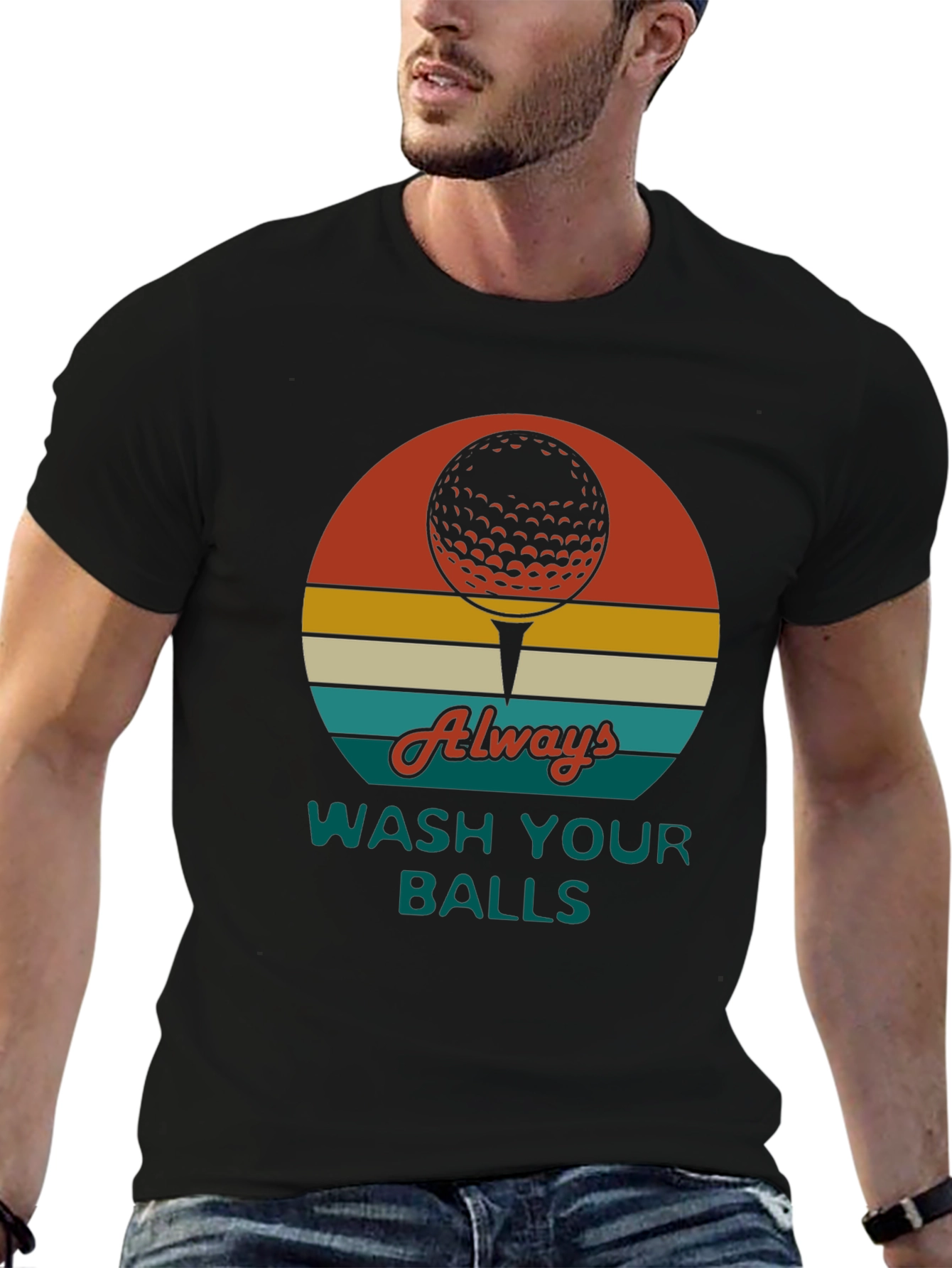Golf Ball Tee Graphic Novelty T-Shirt