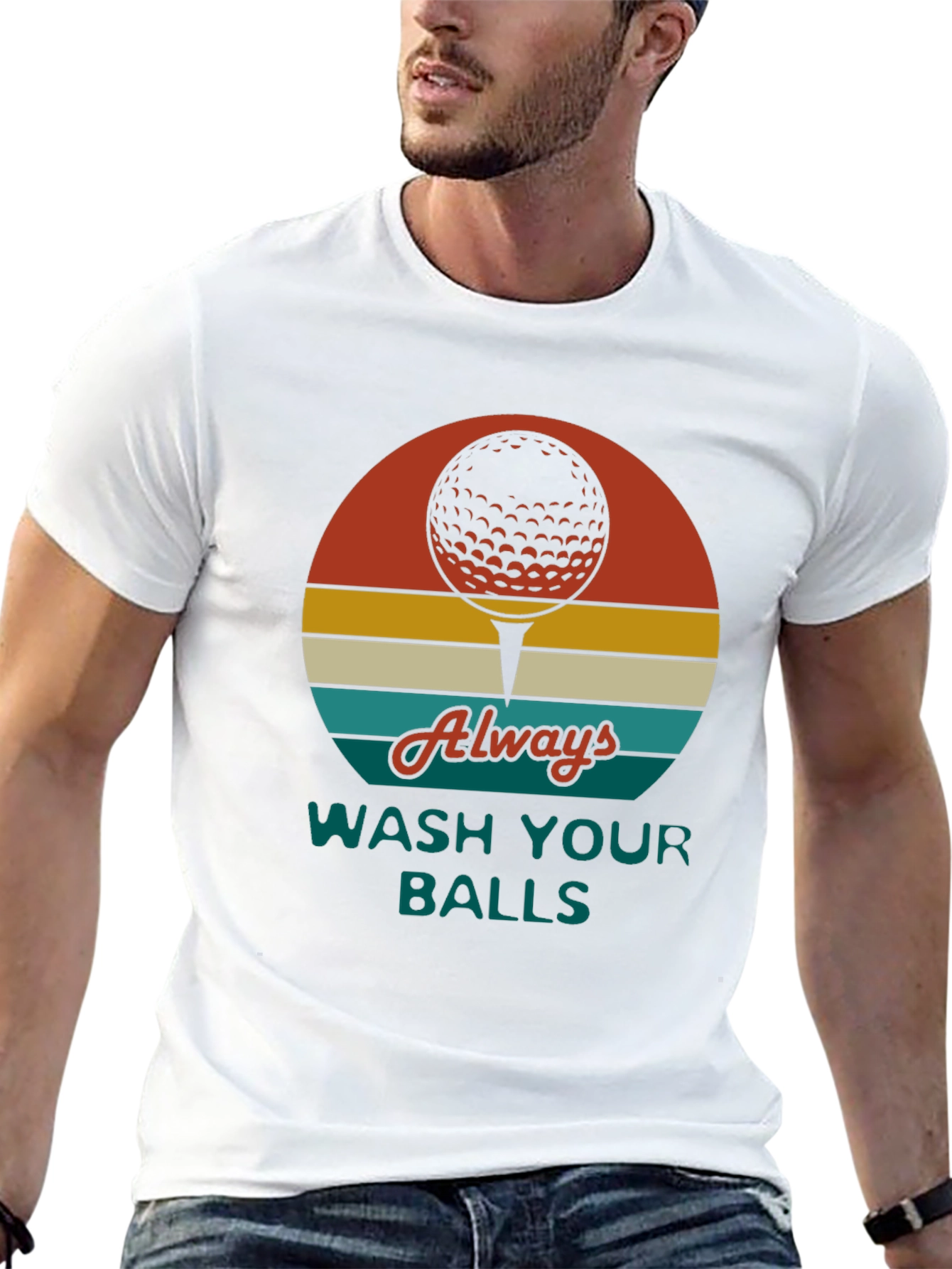 Golf Ball Tee Graphic Novelty T-Shirt