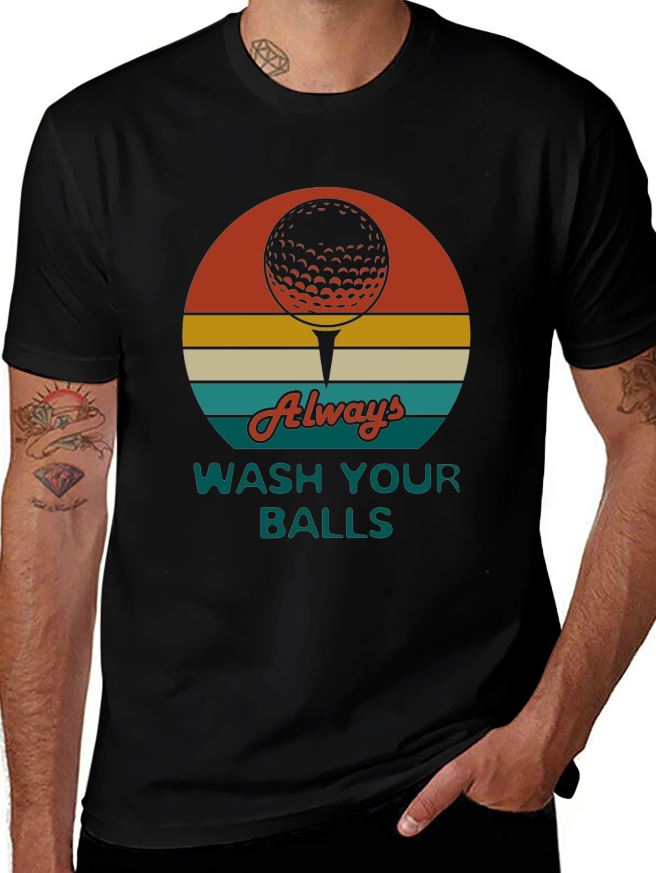 Golf Ball Tee Graphic Novelty T-Shirt