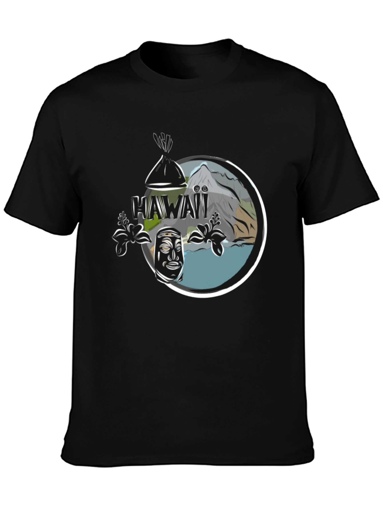 Hawaii Tiki Graphic Tee - Island Style Shirt