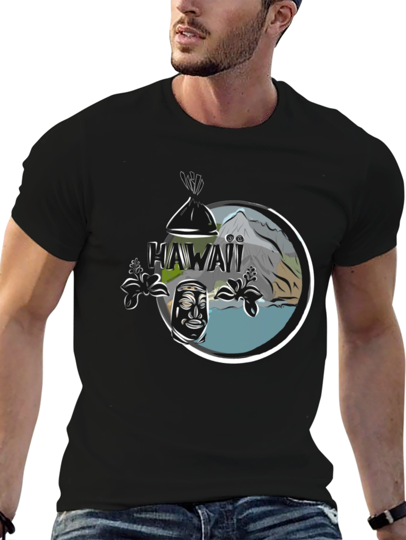 Hawaii Tiki Graphic Tee - Island Style Shirt