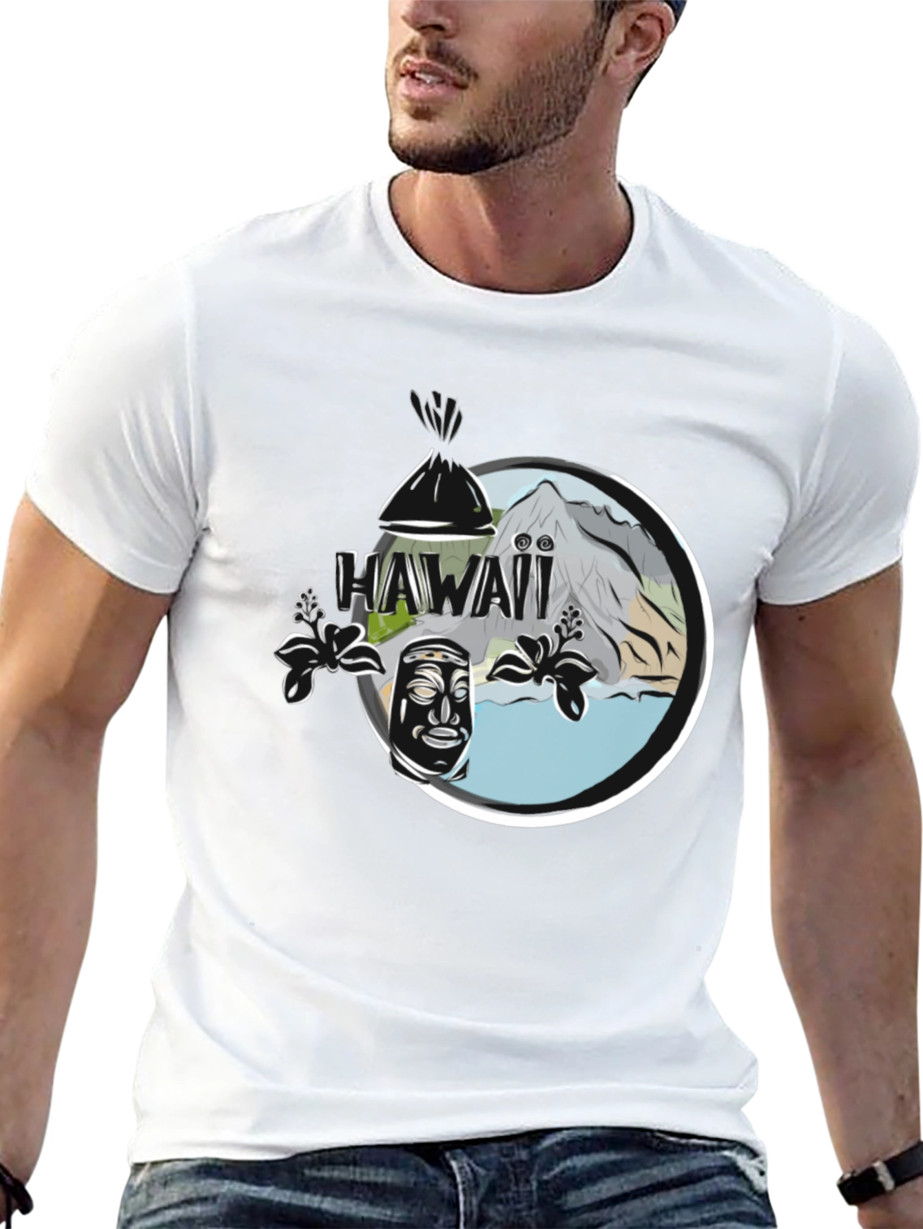 Hawaii Tiki Graphic Tee - Island Style Shirt
