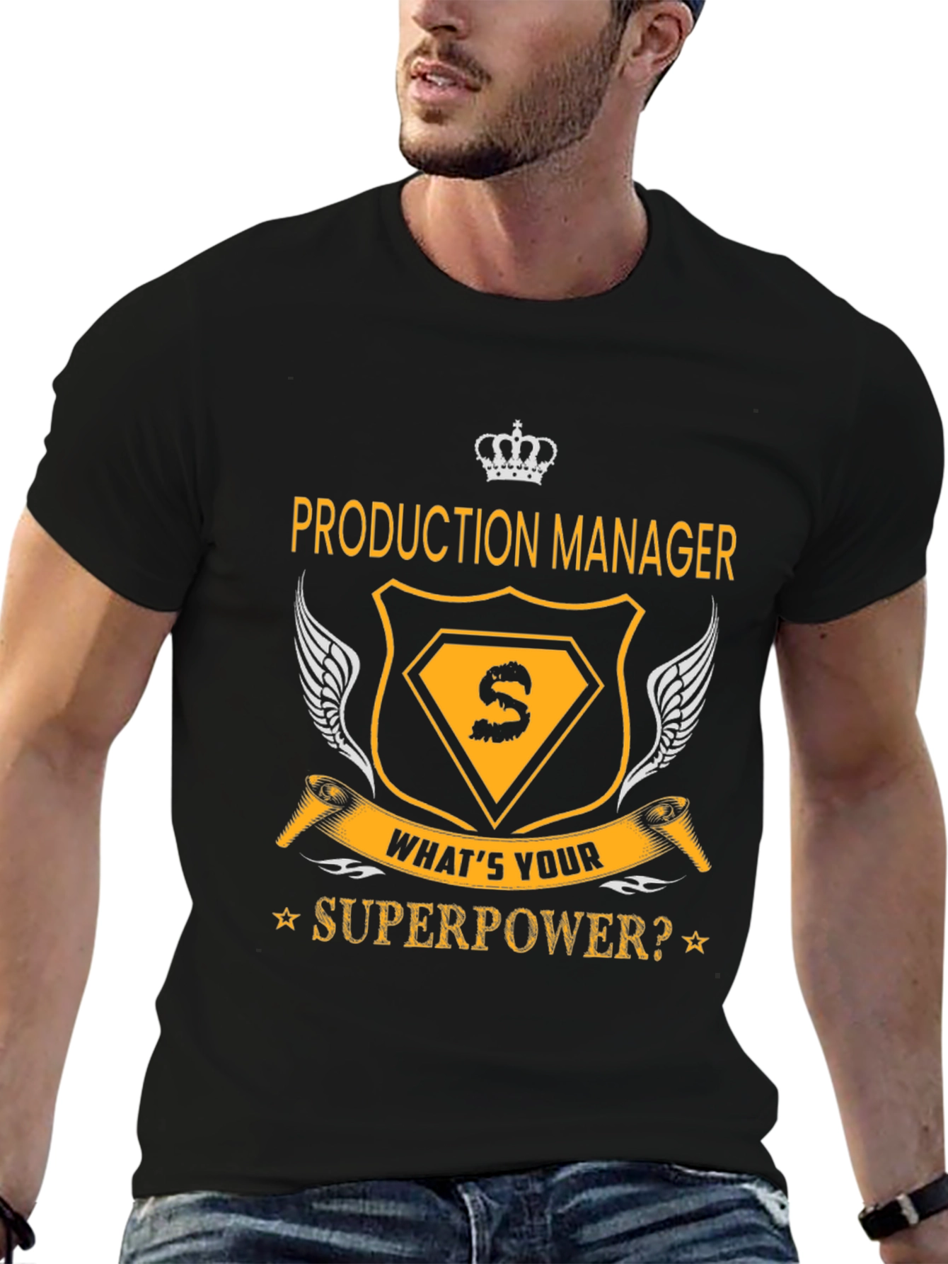 Production Manager Superpower Black T-Shirt