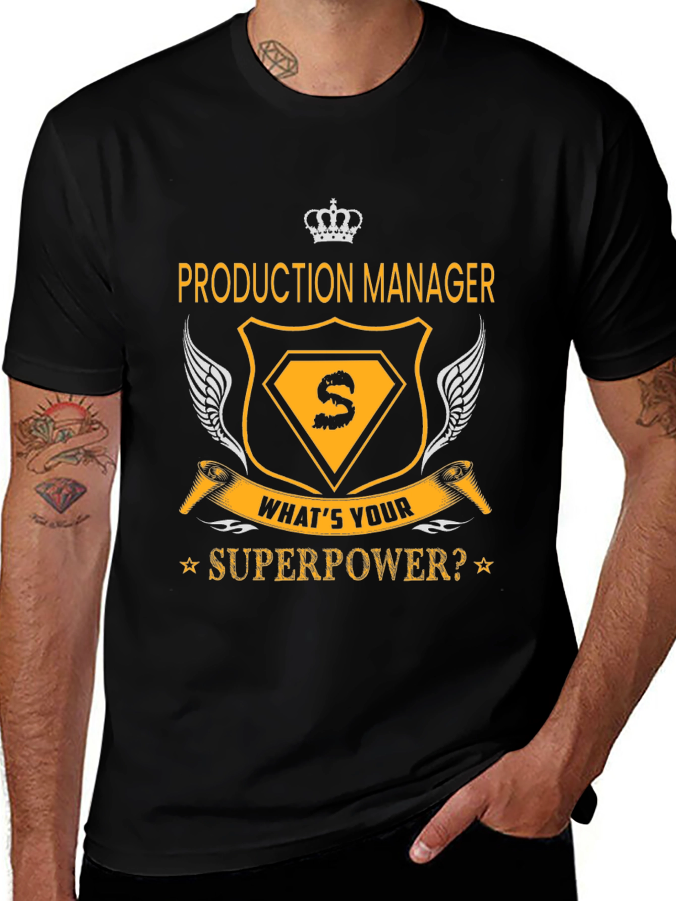 Production Manager Superpower Black T-Shirt