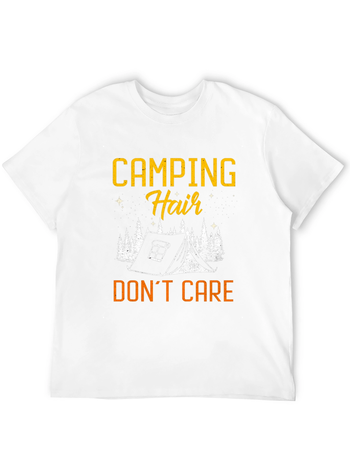 Camping Hair Dont Care Black Graphic Tee