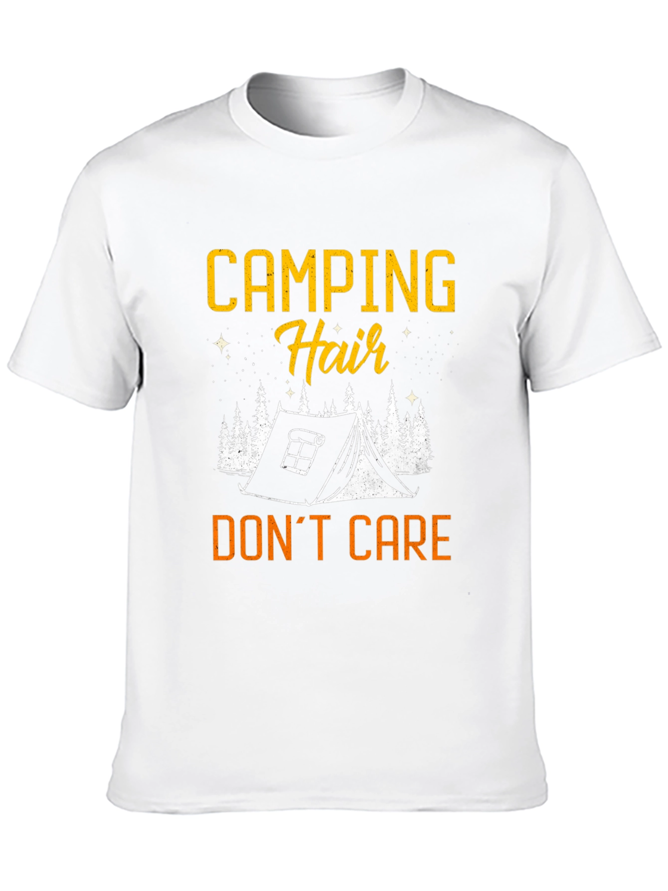 Camping Hair Dont Care Black Graphic Tee