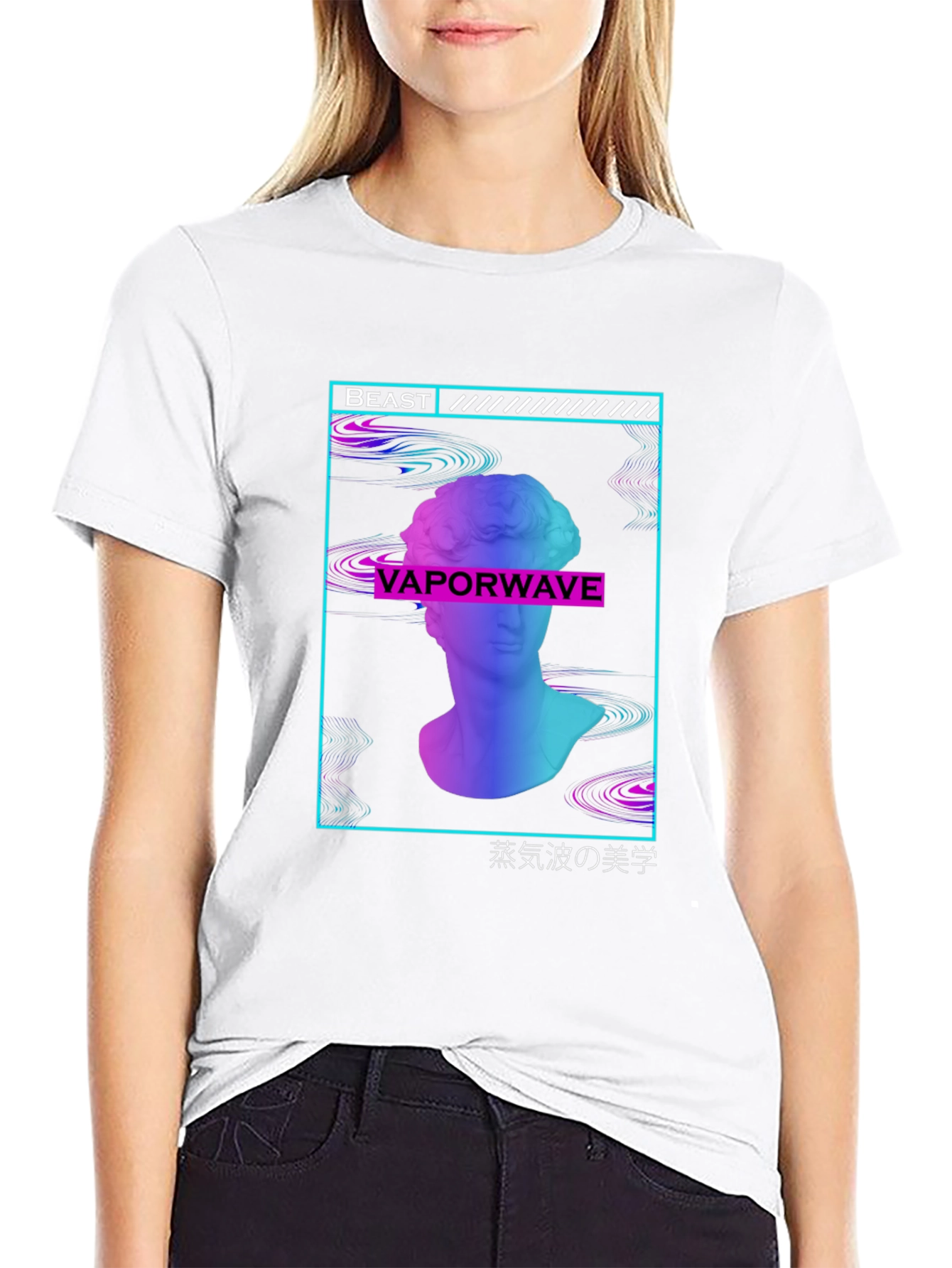 Vaporwave Aesthetic T-Shirt - Beast Design
