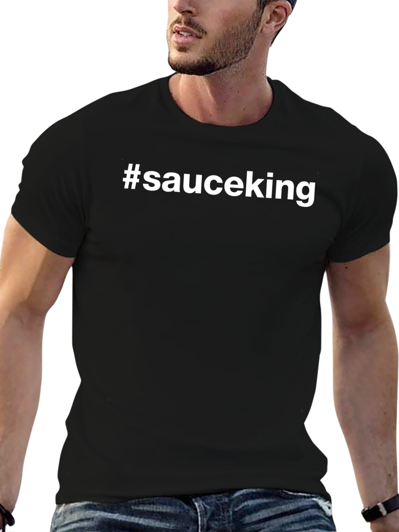 #sauceking Black Crew Neck T-Shirt