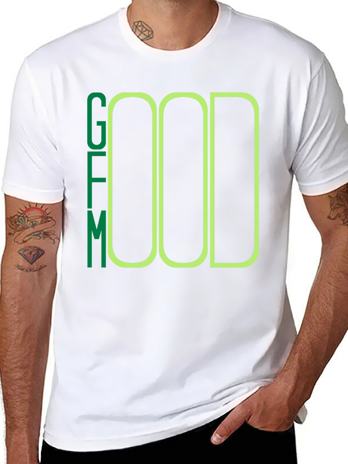 Graphic T-Shirt - Green Lettering