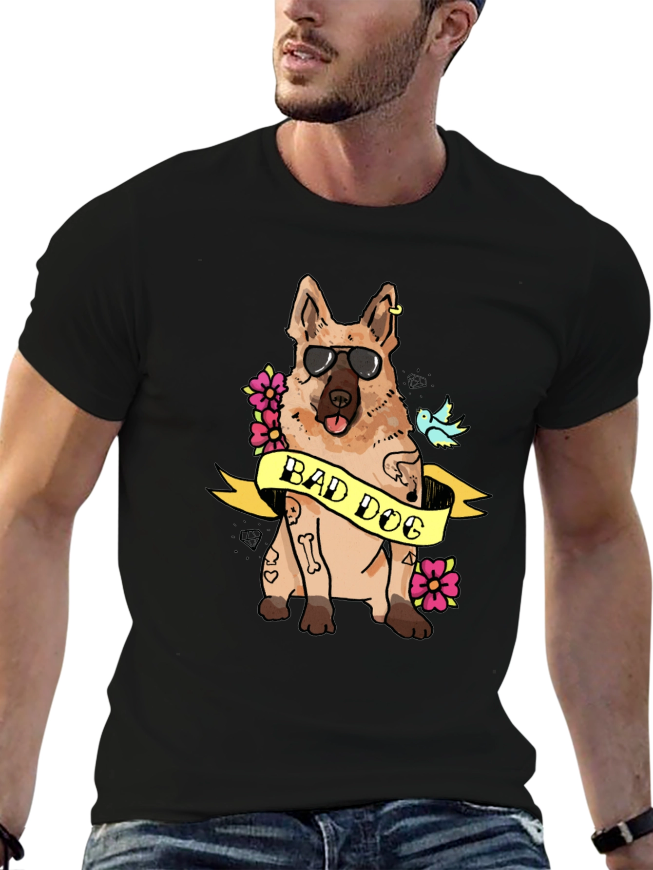 Bad Dog Graphic T-Shirt - Cool Canine Tee