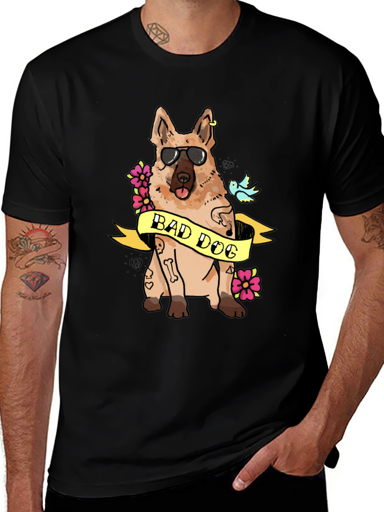 Bad Dog Graphic T-Shirt - Cool Canine Tee