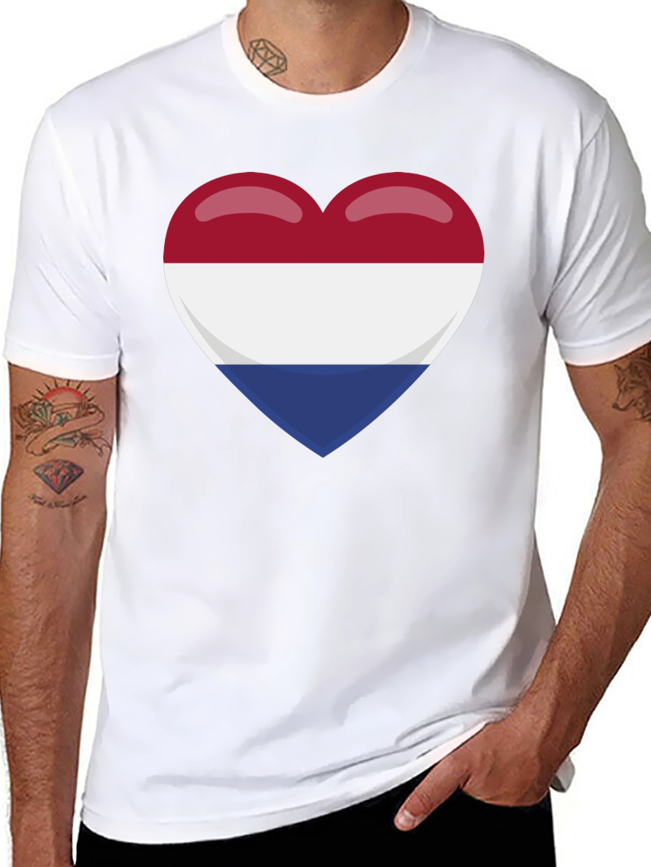 Netherlands Flag Heart T-Shirt - Show Your Pride!