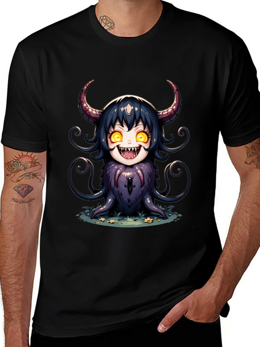 Anime Devil Girl Graphic Tee - Unique Design