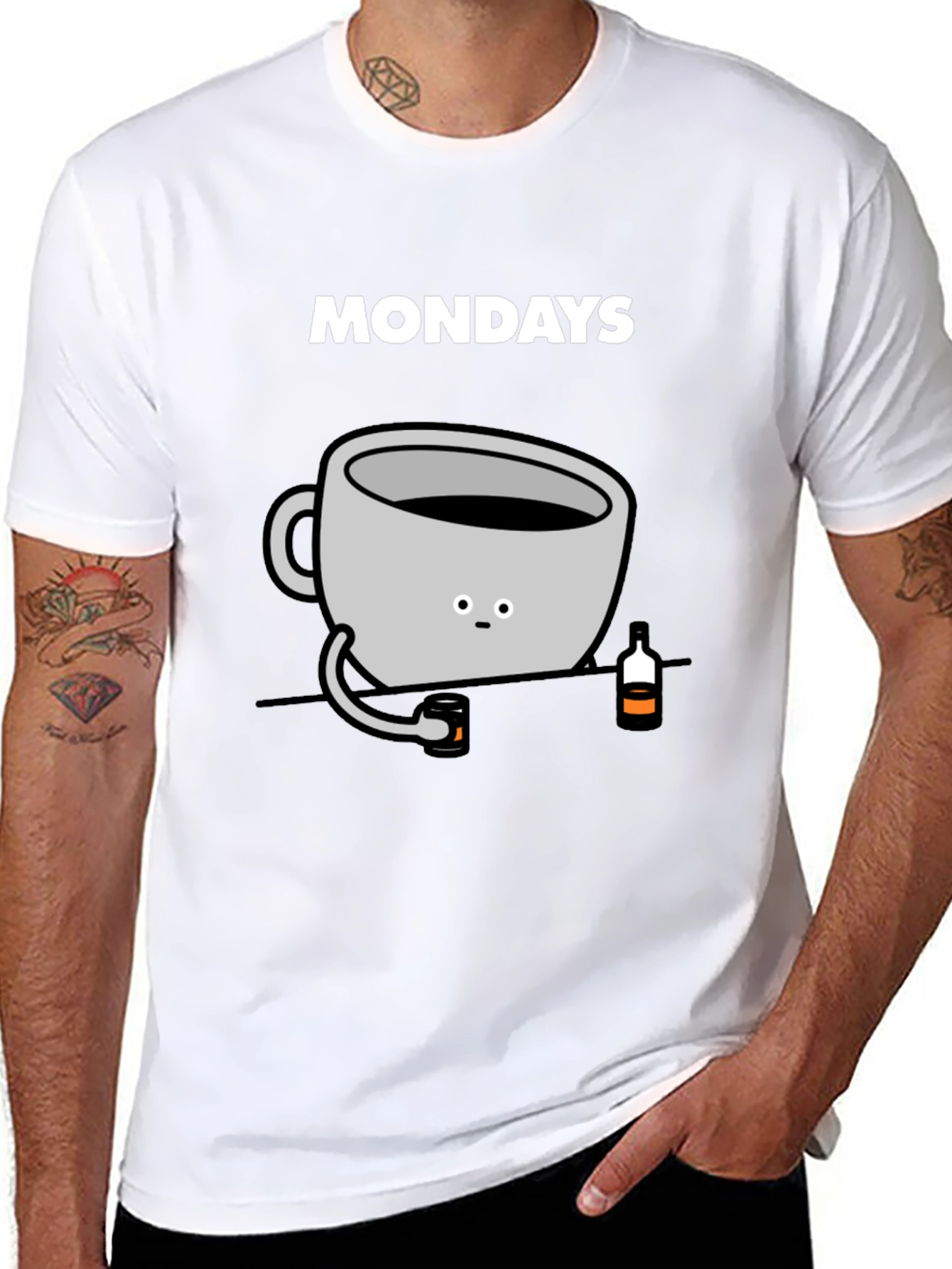 Mondays Coffee Mug Graphic Tee - Soft Cotton T-Shirt