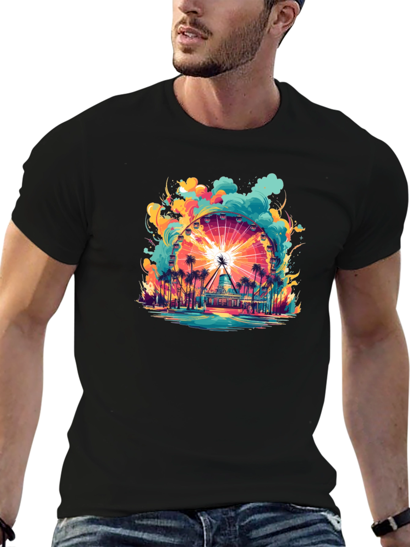 Ferris Wheel Graphic T-Shirt - Coastal Theme