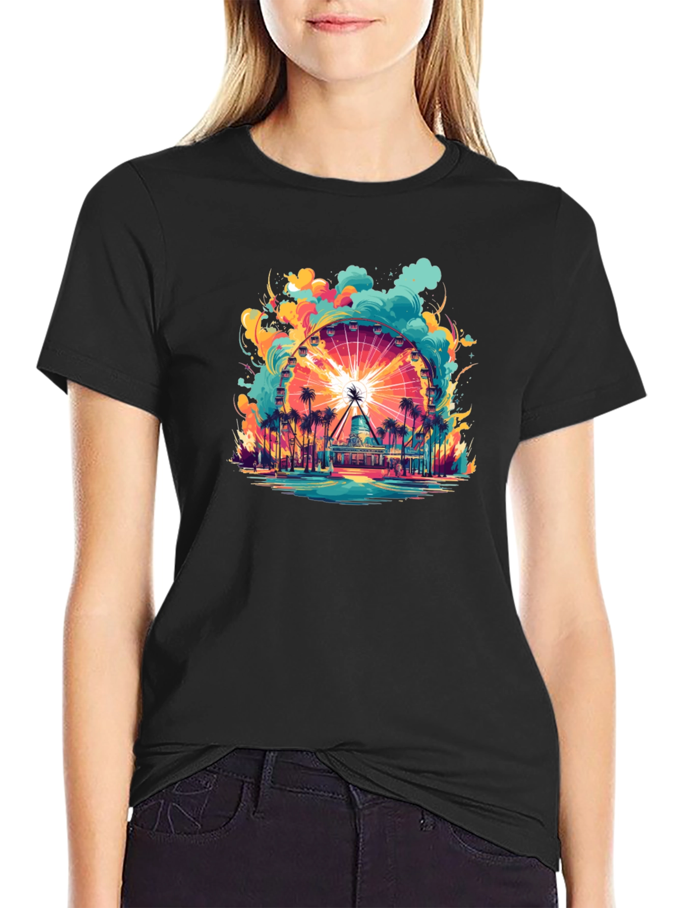 Ferris Wheel Graphic T-Shirt - Coastal Theme