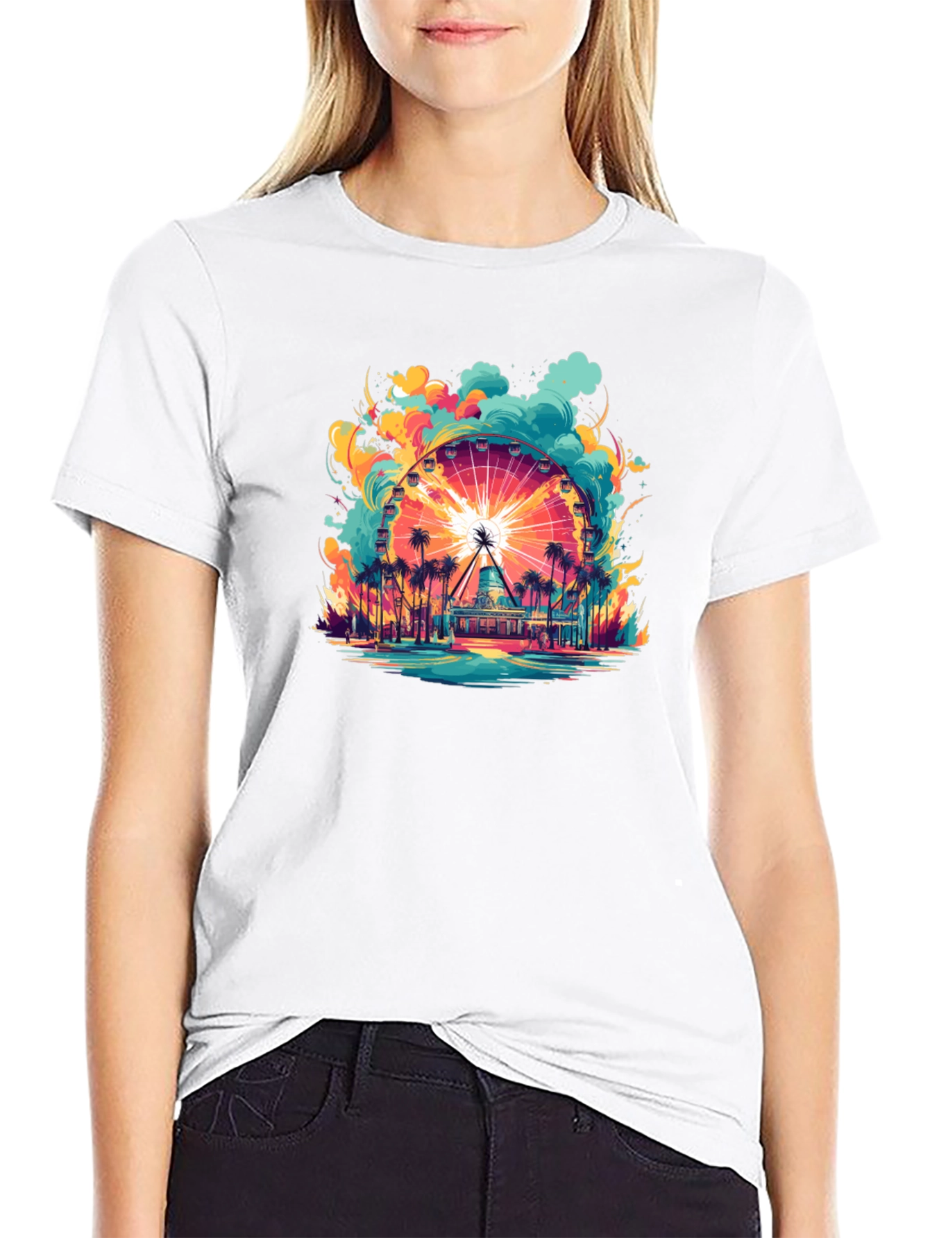 Ferris Wheel Graphic T-Shirt - Coastal Theme