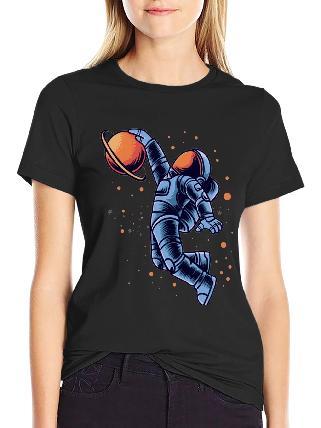 Astronaut Dunking Planet Graphic Tee