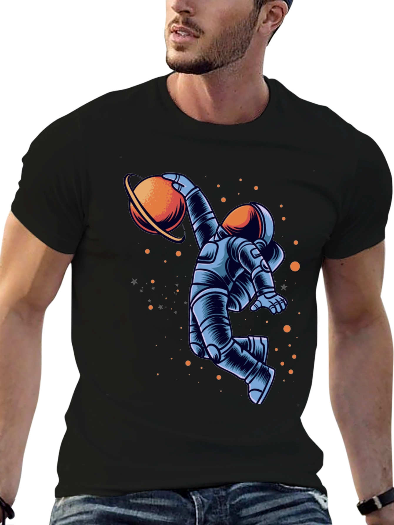 Astronaut Dunking Planet Graphic Tee