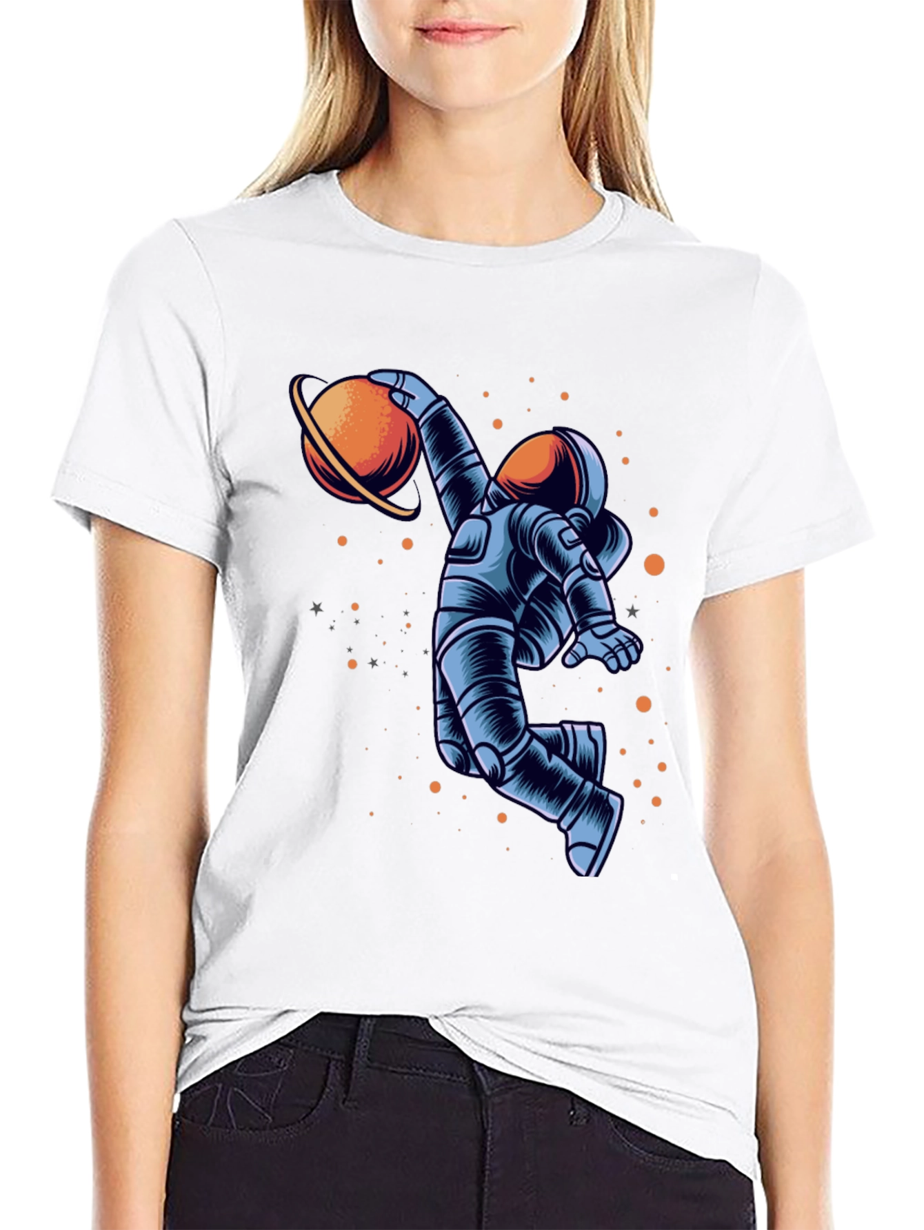 Astronaut Dunking Planet Graphic Tee