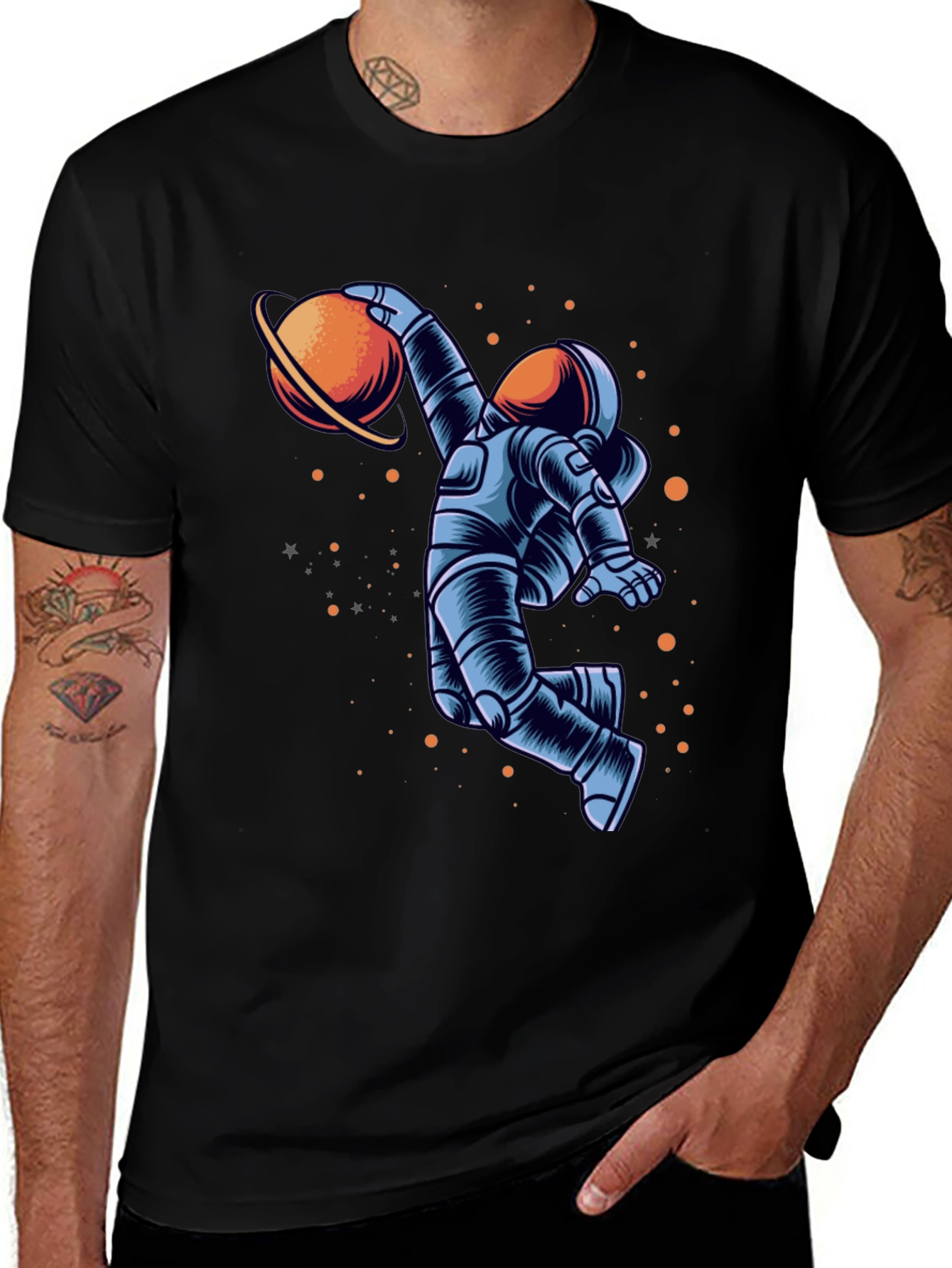 Astronaut Dunking Planet Graphic Tee
