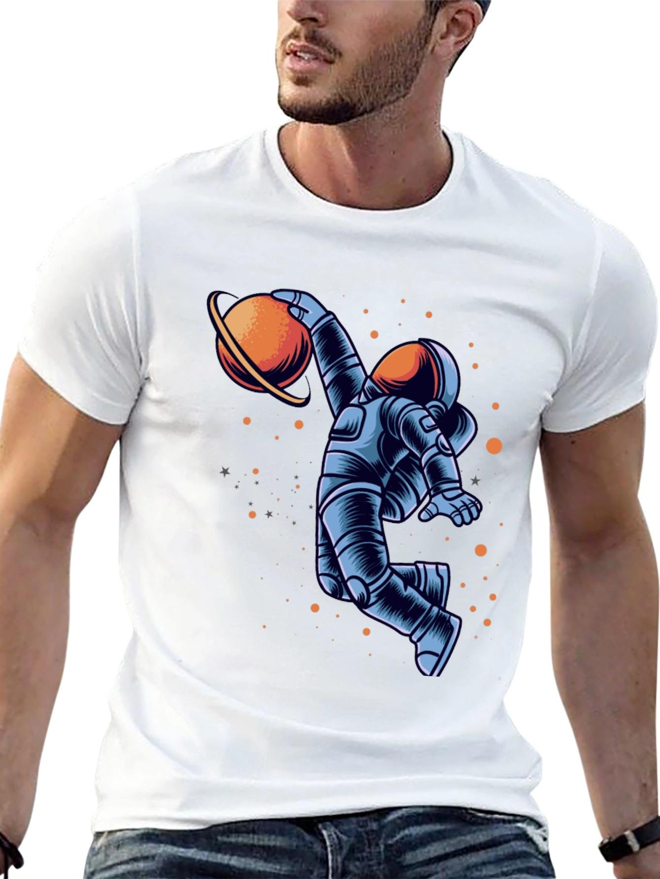 Astronaut Dunking Planet Graphic Tee