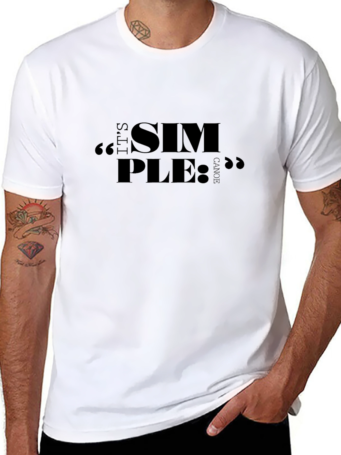 Simple Canoe T-Shirt - Black Relaxed Fit