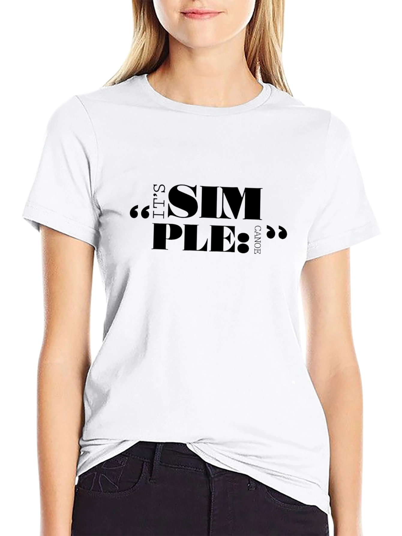 Simple Canoe T-Shirt - Black Relaxed Fit