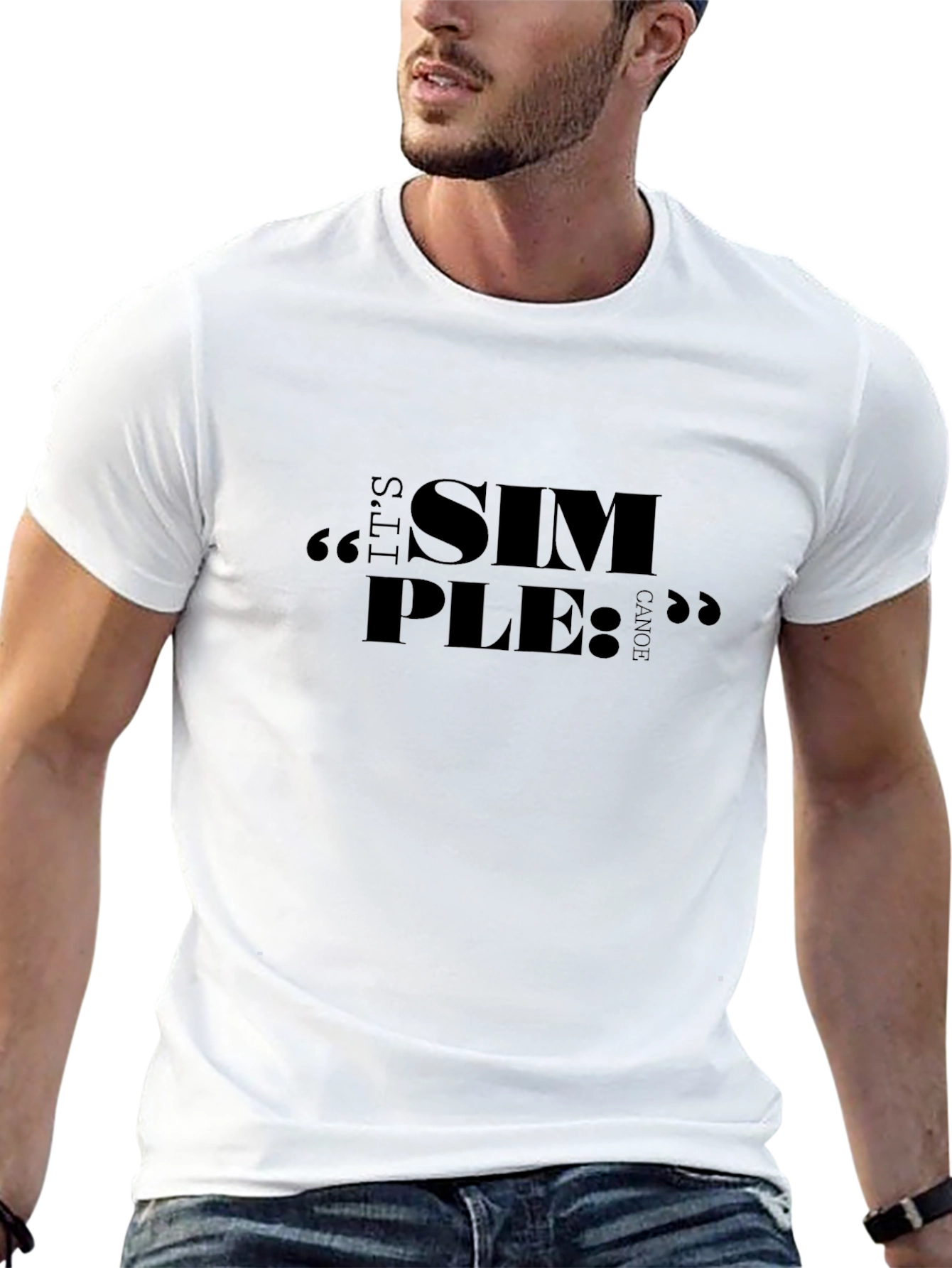 Simple Canoe T-Shirt - Black Relaxed Fit