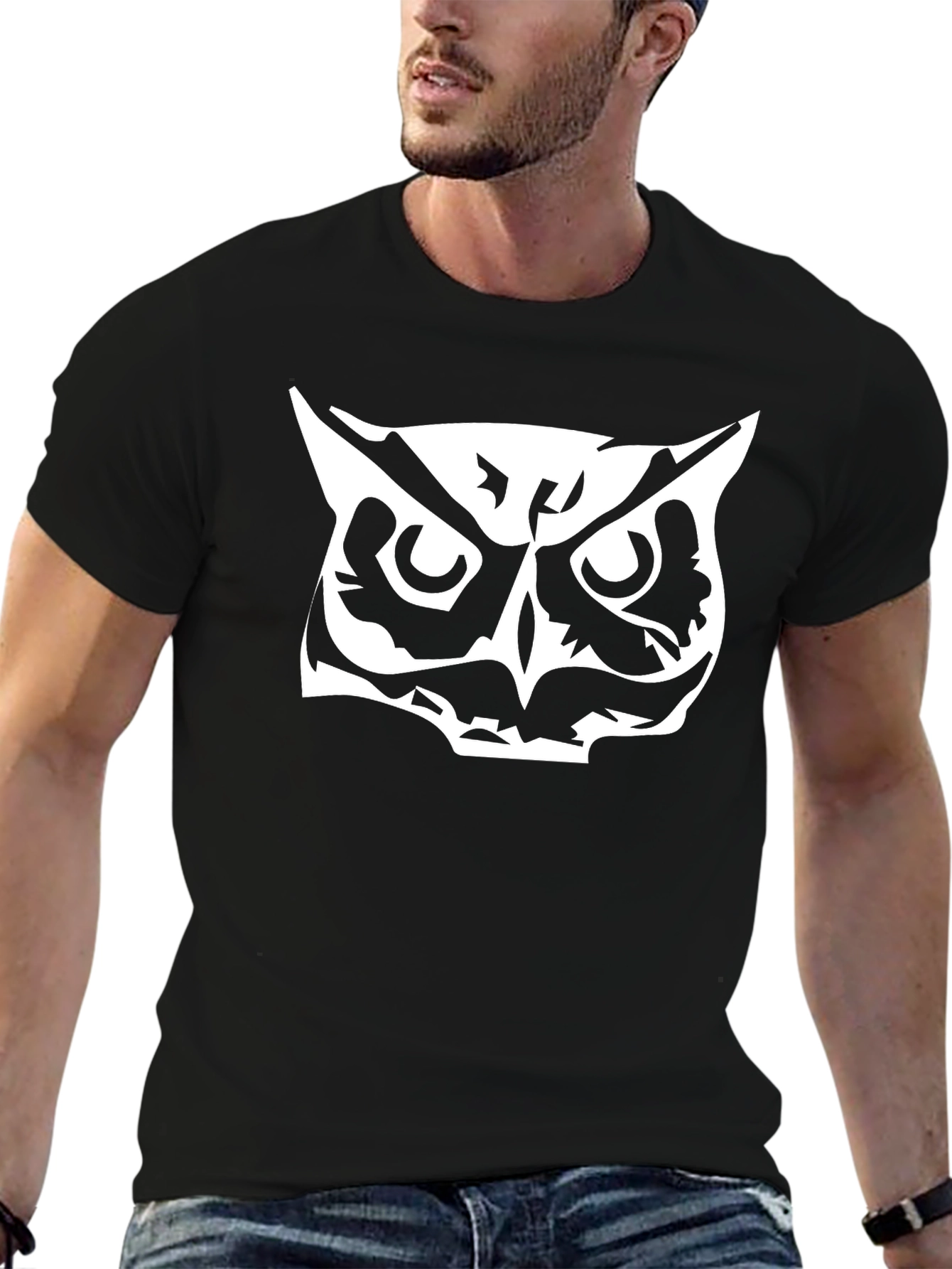 Owl Graphic Black T-Shirt - Mens Fashion Tee