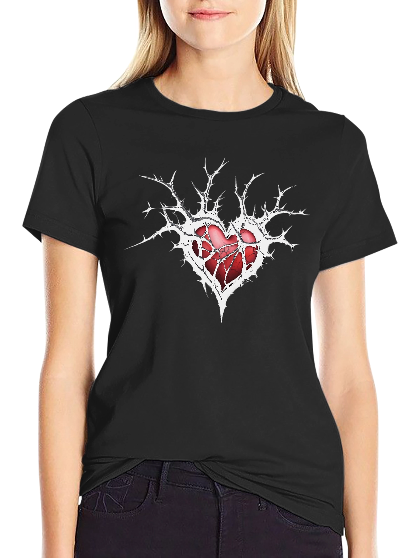 Broken Heart Graphic Tee - Mens Black T-Shirt