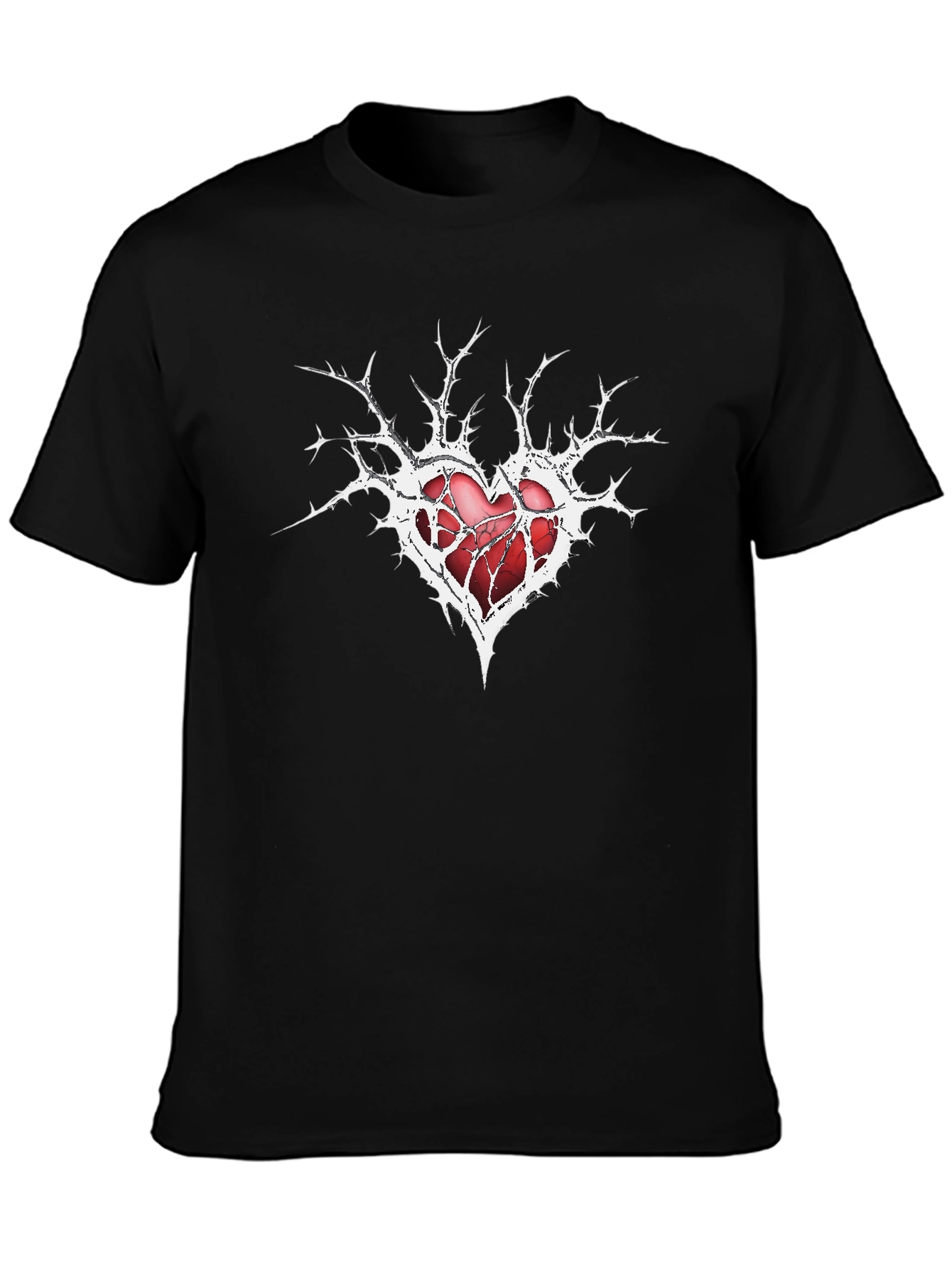 Broken Heart Graphic Tee - Mens Black T-Shirt