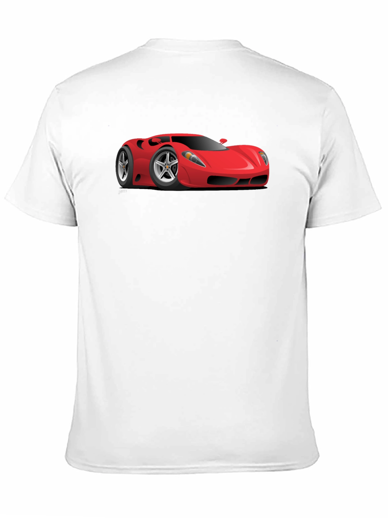 Mens Black T-Shirt with Red Sports Car Graphic