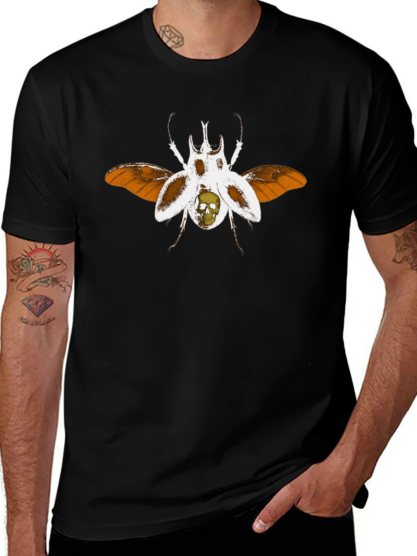 Skull Beetle Graphic T-Shirt