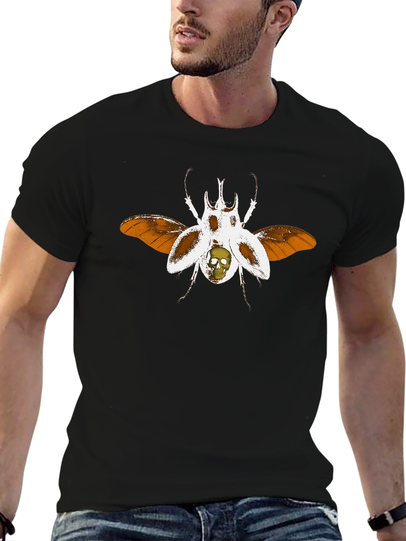Skull Beetle Graphic T-Shirt
