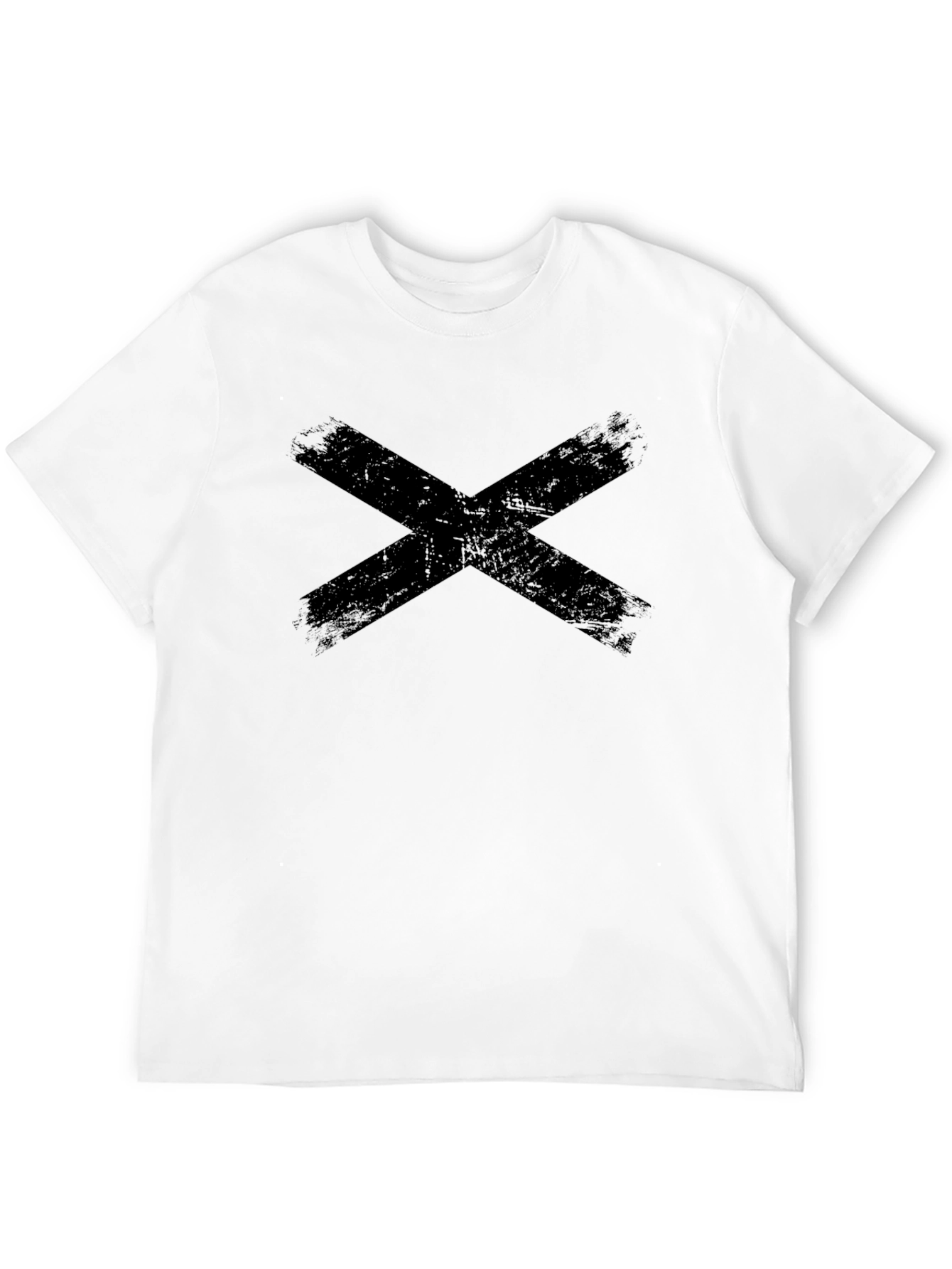 Distressed X Graphic Black T-Shirt