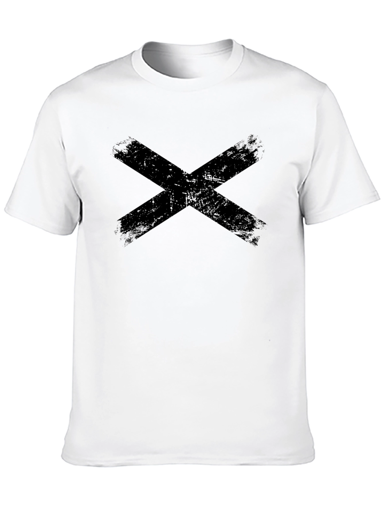 Distressed X Graphic Black T-Shirt