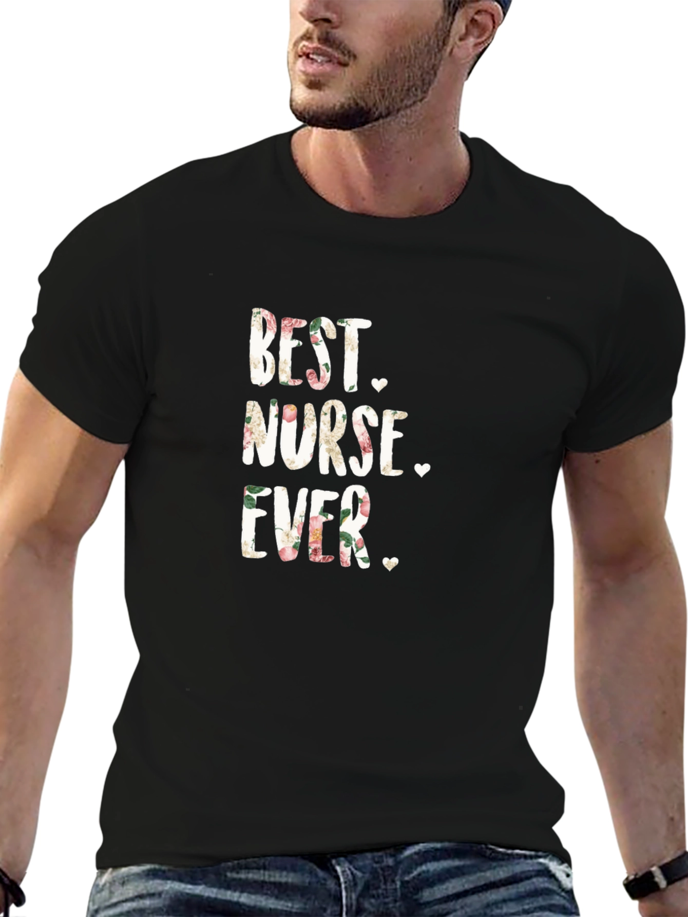 Best Nurse Ever Floral Tee Shirt