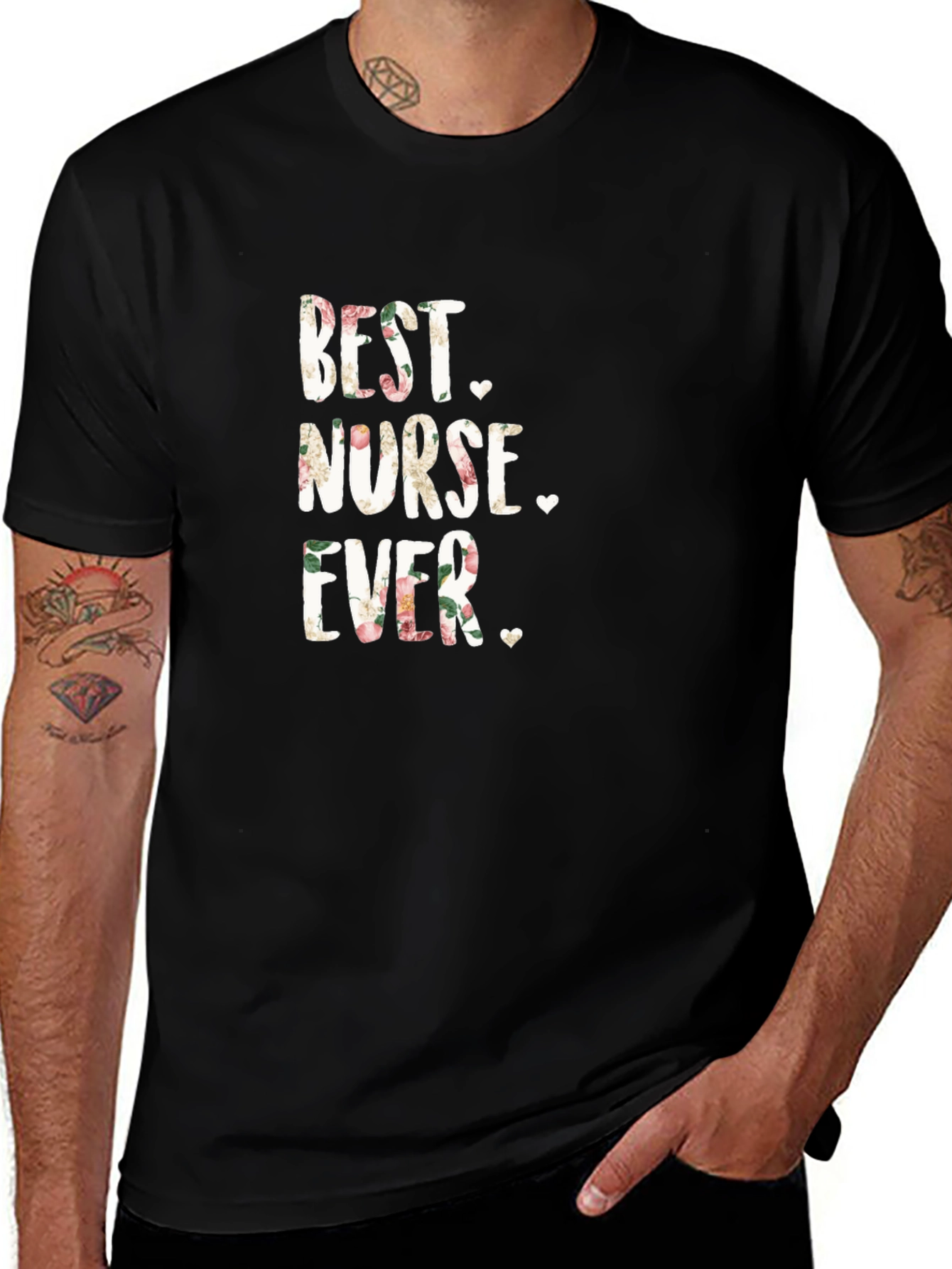 Best Nurse Ever Floral Tee Shirt