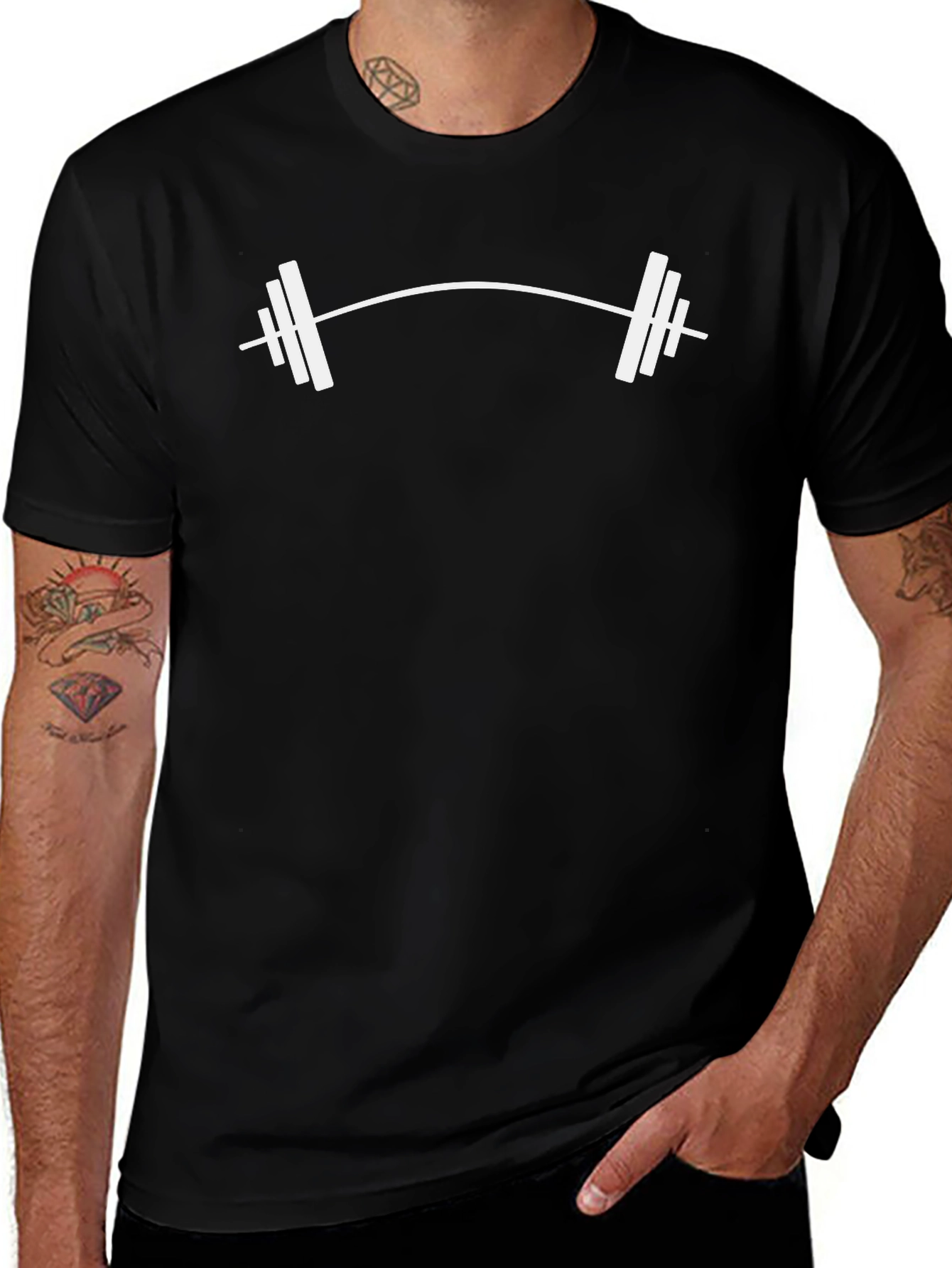 Black Barbell T-Shirt - Fitness Apparel