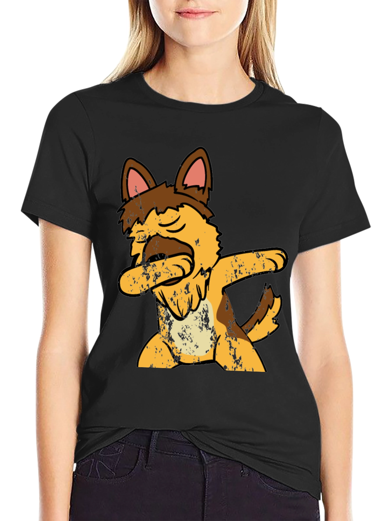 Dabbing Dog Graphic Tee - Mens Black T-Shirt